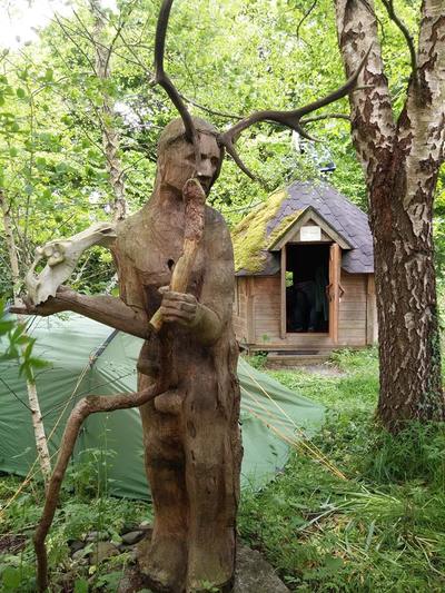The statue of Cernunnos at 3 Castles, by sculptor Pamela Curry